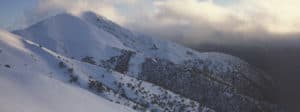 Mount Feathertop is Victoria’s only freestanding mountain of any magnitude, and so far it has remainned largely untouched. Tourism plans for a series of luxury cabins and a group lodge on the peak’s Diamantina Spur, serviced daily by helicopters, have little public support